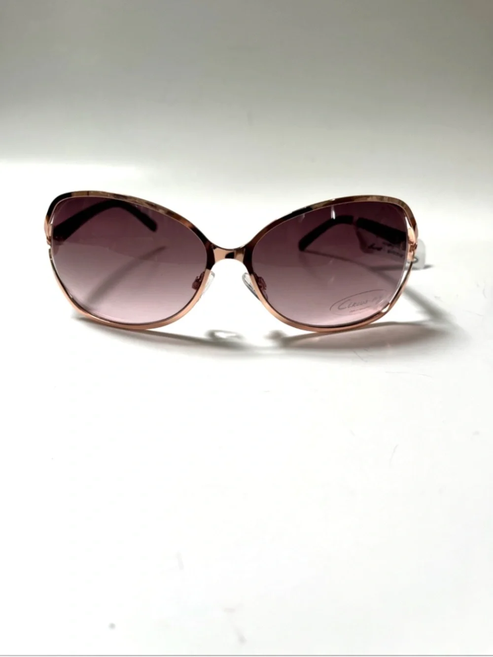 NWT CIRCUS BY SAM EDELMAN Wrap Sunglasses Rose Gold Brown Lens Dash Line